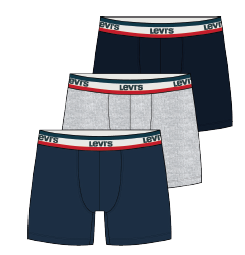 Levi's Men Sprtswr Logo Boxer Brief 3P
