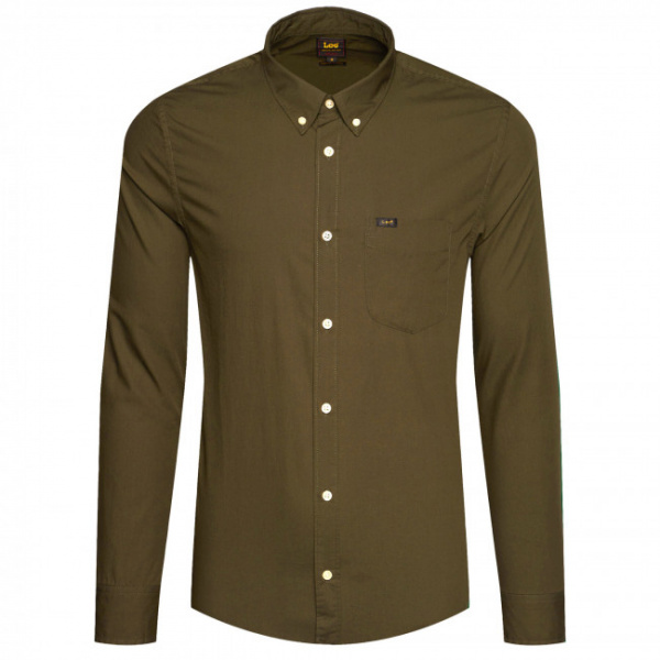 Button Down Poplin Shirt Dark Khaki